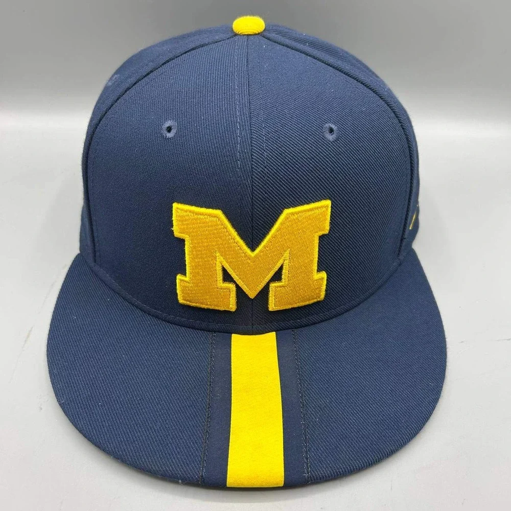 Air Jordan x Michigan Wolverines Hat Men Blue NCAA Jumpman Snap Back Cap